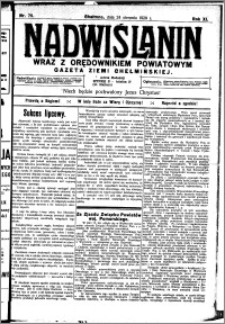 Nadwiślanin. Gazeta Ziemi Chełmińskiej, 1929.08.24 R. 11 nr 75