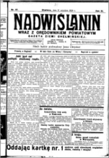 Nadwiślanin. Gazeta Ziemi Chełmińskiej, 1929.09.21 R. 11 nr 87