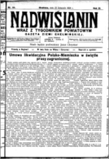 Nadwiślanin. Gazeta Ziemi Chełmińskiej, 1929.11.23 R. 11 nr 114