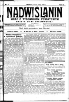 Nadwiślanin. Gazeta Ziemi Chełmińskiej, 1930.02.08 R. 12 nr 17
