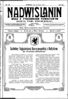 Nadwiślanin. Gazeta Ziemi Chełmińskiej, 1930.02.15 R. 12 nr 20