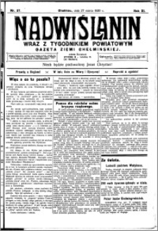 Nadwiślanin. Gazeta Ziemi Chełmińskiej, 1930.03.27 R. 12 nr 37