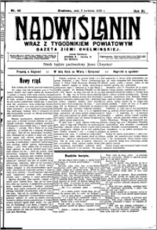 Nadwiślanin. Gazeta Ziemi Chełmińskiej, 1930.04.03 R. 12 nr 40