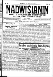 Nadwiślanin. Gazeta Ziemi Chełmińskiej, 1930.04.17 R. 12 nr 46