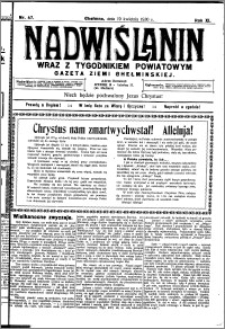 Nadwiślanin. Gazeta Ziemi Chełmińskiej, 1930.04.19 R. 12 nr 47