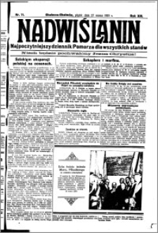 Nadwiślanin. Gazeta Ziemi Chełmińskiej, 1931.03.27 R. 13 nr 71