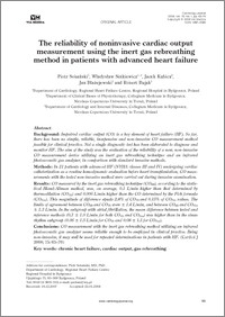 The reliability of noninvasive cardic output measurement using the inter gas rebreathing method in patients with advanced heart failure