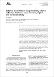 External diameters of the pulmonary arteries in human foetuses: an anatomical, digital and statistical study