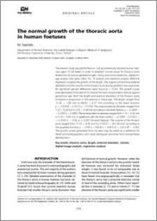 The normal growth of the thoracic aorta in human foetuses