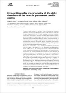 Echocardiographic morphometry of the right chambers of the heart in permanent cardiac pacing