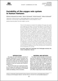 Variability of the azygos vein system in human foetuses