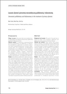 Leczenie dystonii pierwotnej sterotaktyczną palidotomia i talamotomią