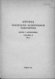 Studia Societatis Scientiarum Torunensis. Sectio F, Astronomia Vol. 2 nr 2 (1959)