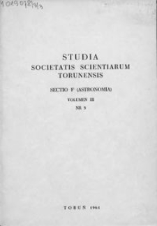 Studia Societatis Scientiarum Torunensis. Sectio F, Astronomia Vol. 3 nr 3 (1961)