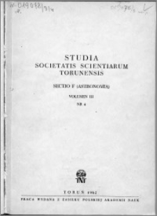 Studia Societatis Scientiarum Torunensis. Sectio F, Astronomia Vol. 3 nr 4 (1962)