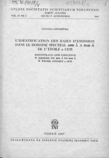 Studia Societatis Scientiarum Torunensis. Sectio F, Astronomia Vol. 4 nr 2 (1965)