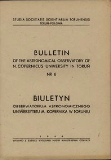 Bulletin of the Astronomical Observatory in Toruń, nr 6