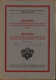 Bulletin of the Astronomical Observatory in Toruń, nr 10