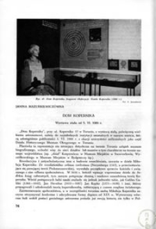 Dom Kopernika : wystawa stała od 5. VI. 1960 r.