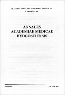 Annales Academiae Medicae Bydgostiensis 2003 tom XVIII nr 2