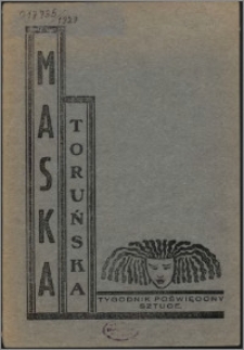 Maska Torunska : tygodnik powiecony sztuce R. 1 nr 2 (1929)