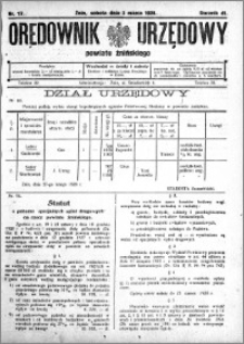 Orędownik Urzędowy powiatu Żnińskiego 1928.03.03 R.41 nr 17