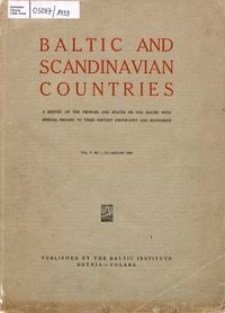 Baltic and Scandinavian Countries Vol. 5 no. 1 (1939)