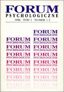 Forum Psychologiczne 1996 T.1 nr 1-2