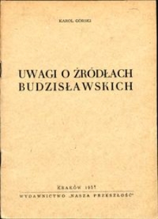 Uwagi o źródłach budzisławskich