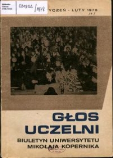 Głos Uczelni : biuletyn Uniwersytetu Mikołaja Kopernika 1978 styczeń/luty