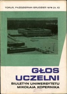 Głos Uczelni : biuletyn Uniwersytetu Mikołaja Kopernika 1978 październik/grudzień