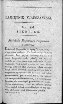 Nicolai Copernici Disertatio de optima monetae cudundae ratione, anno MDXXVI scipta nunc primum exejus autographo i typis vulgata