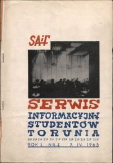 SAIF Serwis Informacyjny Studentów Torunia 1963 nr 2