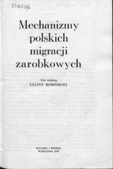 Mechanizmy polskich migracji zarobkowych