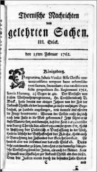 Thornische Nachrichten von Gelehrten Sachen, 1762.02.15 nr 3