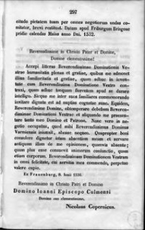 List do Jana Dantyszka : Frombork 8 VI 1536