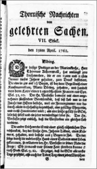 Thornische Nachrichten von Gelehrten Sachen, 1762.04.19 nr 7