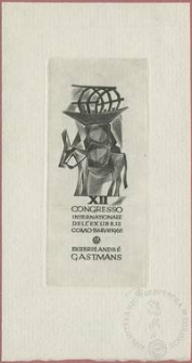 Ekslibris André Gastmans - XII Congresso Internationale dell'Exlibris, Como 11-14 luglio 1968