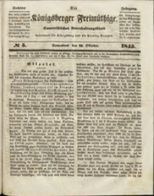 Königsberger Freimüthige Jg 6 nr 5 (11 October 1845)