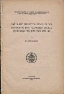 Säkulare Marsstörungen in der Bewegung der Planeten: Brucia, Ingeborg, Taurinensis, Ocllo