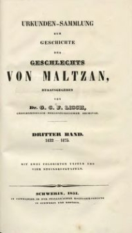 Urkunden-Sammlung zur Geschichte des Geschlechts von Maltzan Bd. 3, 1432-1475