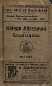 Księga Adresowa miasta Grudziądza : Rok 1933
