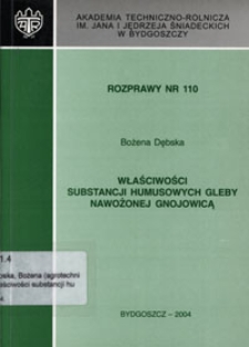 Właściwości substancji humusowych gleby nawożonej gnojowicą