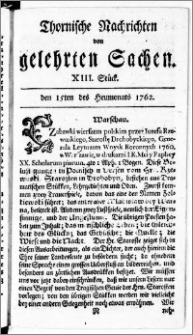 Thornische Nachrichten von Gelehrten Sachen, 1762.07.15 nr 13