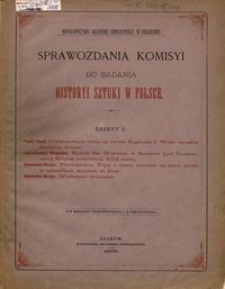 Sprawozdania Komisyi do Badania Historyi Sztuki w Polsce Z. 2 (1878)