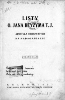 Listy Ojca Jana Beyzyma T.J. apostoła trędowatych na Madagaskarze