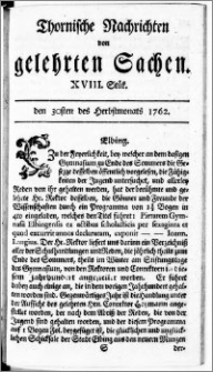 Thornische Nachrichten von Gelehrten Sachen, 1762.09.30 nr 18