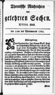 Thornische Nachrichten von Gelehrten Sachen, 1762.10.15 nr 19