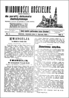 Wiadomości Kościelne : (gazeta kościelna) : dla parafij dekanatu chełmżyńskiego 1930, R. 2, nr 1