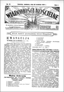 Wiadomości Kościelne : (gazeta kościelna) : dla parafij dekanatu chełmżyńskiego 1935, R. 7, nr 17